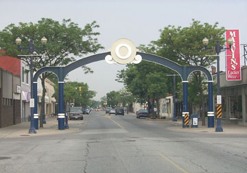 Decorative archway over Ottawa Street
