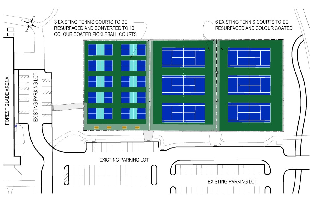 Pickleball and tennis courts site plan