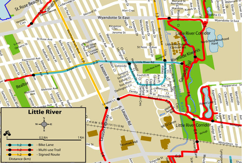 a trail map of the Little River trail
