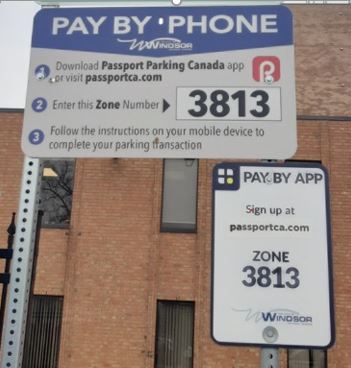 Passport Parking app municipal lot signage example