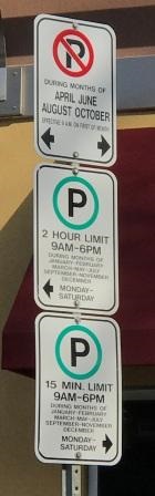 Parking signs as detailed above