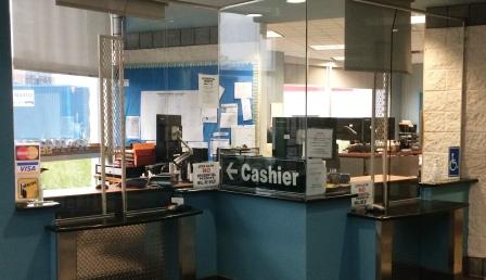 Parking Enforcement Office cashier counter
