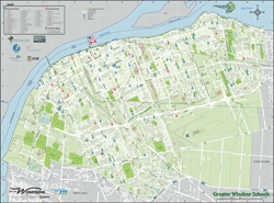 Sample of City of Windsor schools map (elementary and secondary)