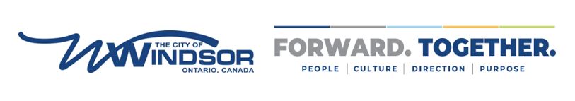 City of Windsor logo and words, Forward, Together, People, Culture, Direction, Purpose