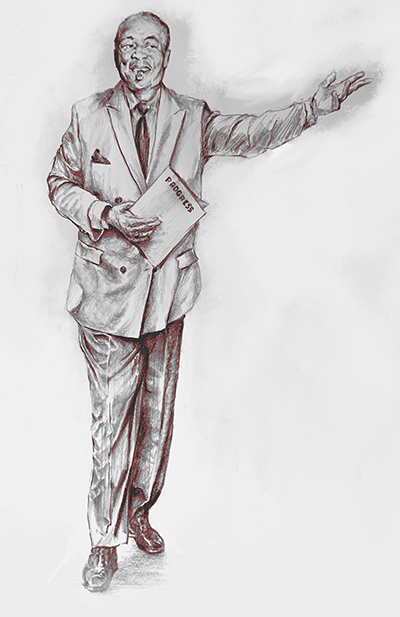 Walter Perry Bronze Sculpture Sketch by Mark Williams