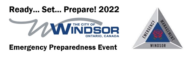 Words, Ready Set Prepare 2022, Emergency Preparedness Event with City of Windsor and Emergency Management Windsor logos
