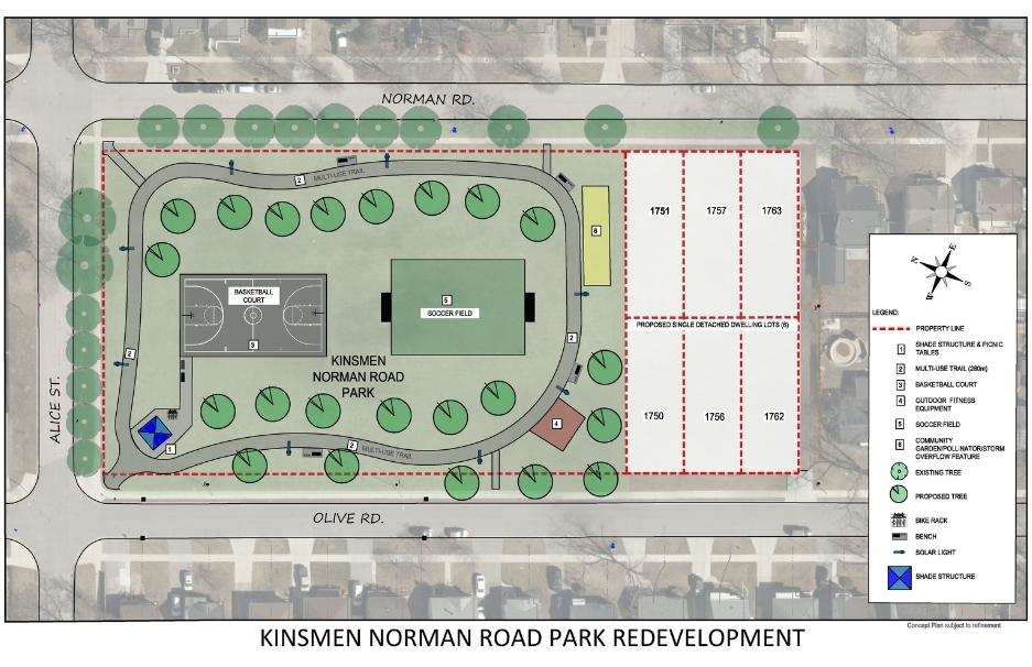 Kinsmen Norman Road Park redevelopment concept map