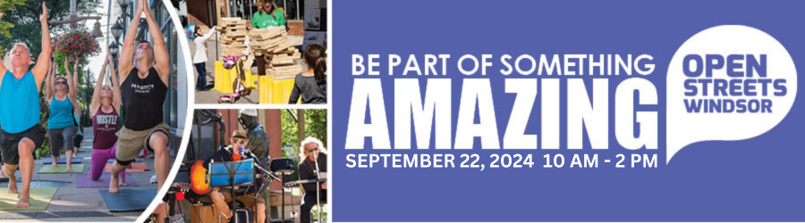 Words, Be Part of Something Amazing, Sunday, September 22, 2024, 10 a.m. to 2 p.m. and collage of yoga, Jenga, and musicians