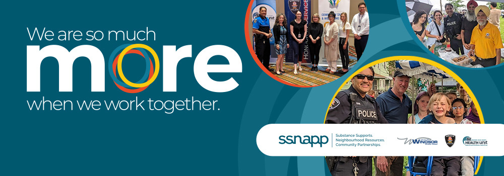 Banner that says, We are so much more when we work together. Banner includes group pictures and SSNAPP logo.