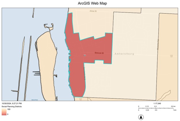 Map of the E4 Social Planning District in Essex County