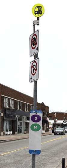 Transit Windsor New Bus Stop Sign Transit Windsor new bus stop sign at the top of a signpost