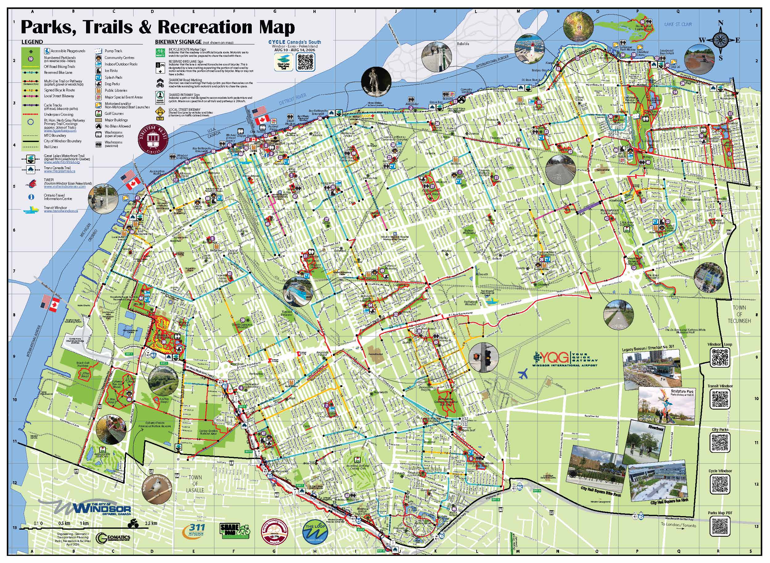 Parks, trails and recreation map sample